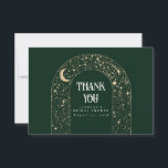 Celestial Night Stars Elegant Vielen Dank Dankeskarte<br><div class="desc">Celestial Smaragdgrün und Gold Dankeschön Karten</div>