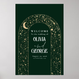 Celestial Night Stars Wedding Welcome Sign Poster