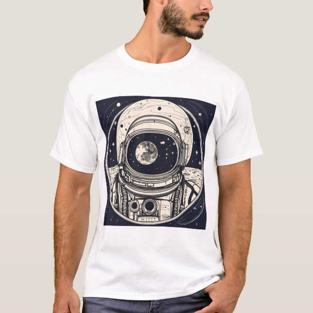 "Celestial Odyssey T-Shirt: Astronaut Helmet & Pla T-Shirt (Vorderseite)