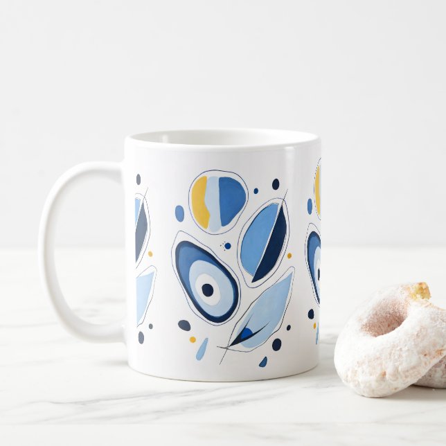 Celestial Orb Odyssey Abstrakt Kaffeetasse (Mit Donut)
