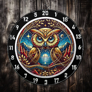 Celestial Owl Glow Dartboard Design Dartscheibe