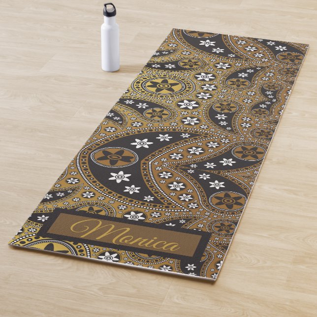 Celestial Paisley Floral Personalisiert Name Yogamatte (Beispiel)