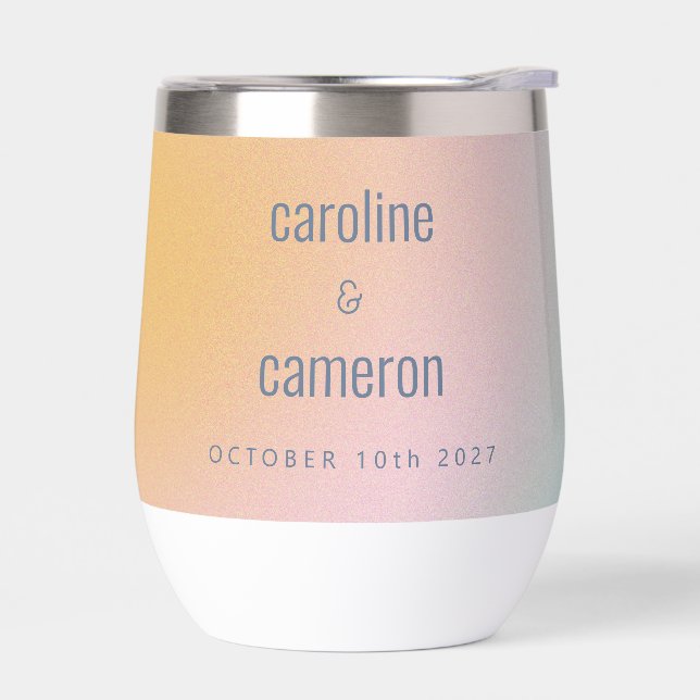 Celestial Pastel Blue Pink Grainy Gradient Wedding (Links)