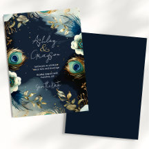 Celestial Peacock Feathers Elegante Hochzeit