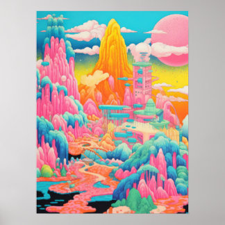 Celestial Peaks: Eine Farbsinfonie Poster