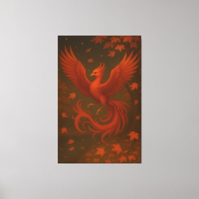 Celestial Phoenix in Autumn – Fine Art Premium Can Leinwanddruck (Vorderseite)