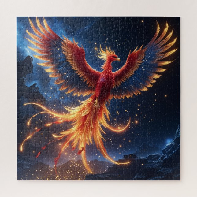 Celestial Phoenix Rebirth — The Eternal Firebird i Puzzle (Vertikal)