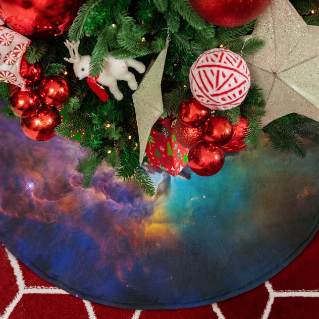 Celestial Photo Lagunennebel Polyester Weihnachtsbaumdecke (Celestial Photo Lagoon Nebula Brushed Polyester Tree Skirt)