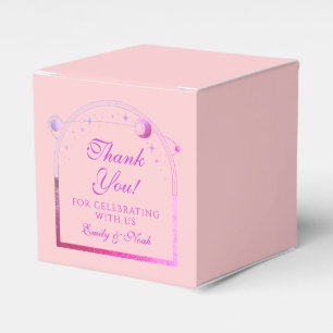 Celestial Pink Lila Sun Moon Stars Hochzeit Geschenkschachtel