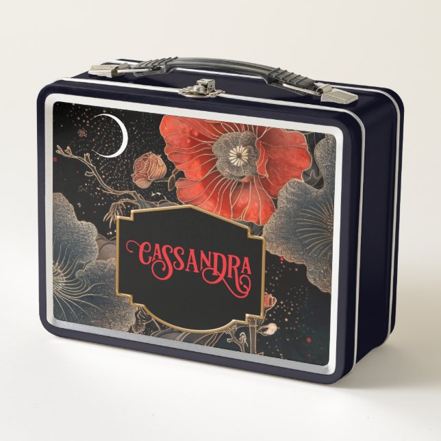 Celestial Poppies Personalisiert Metall Brotdose (Vorderseite)