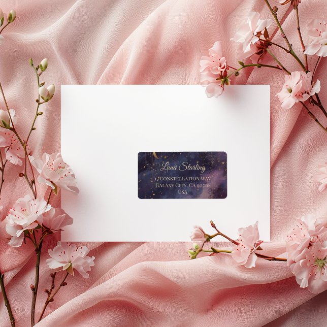 Celestial Quinceñera, Brauch Adressaufkleber (Von Creator hochgeladen)