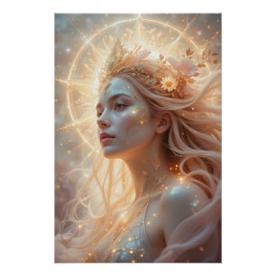 Celestial Radiant Goddess Poster