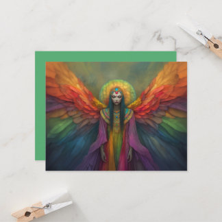 Celestial Rainbow Goddess Angel Spirit Guide Art Einladung