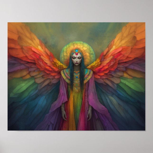 Celestial Rainbow Goddess Angel Spirit Guide Art Poster (Vorne)