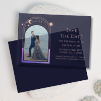 Celestial Rainbow Navy Blue Foto Wedding