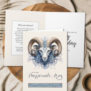 Celestial Ram Fantasy Zodiac Symbol Aries Birthday Karte