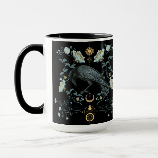 Celestial Raven Coffee Tasse Viking Pagan Botanisc (Links)
