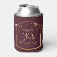 Celestial Red Gold Sun Moon Stars 30. Geburtstag