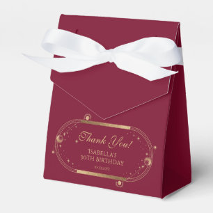 Celestial Red Gold Sun Moon Stars 30. Geburtstag Geschenkschachtel