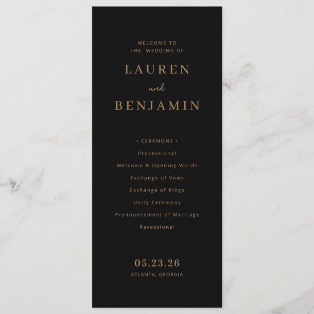 Celestial Romance Wedding Programm (Vorderseite)