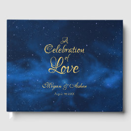 Celestial Romantic Blue Nebula Galaxy Gästebuch