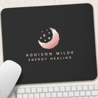 Celestial Rose Gold Crescent Moon Stars Logo