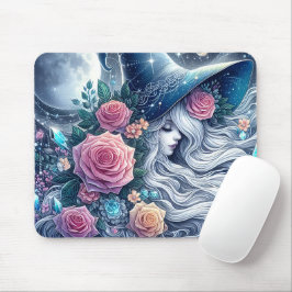 Celestial Rose Witch Dreamscape Mousepad