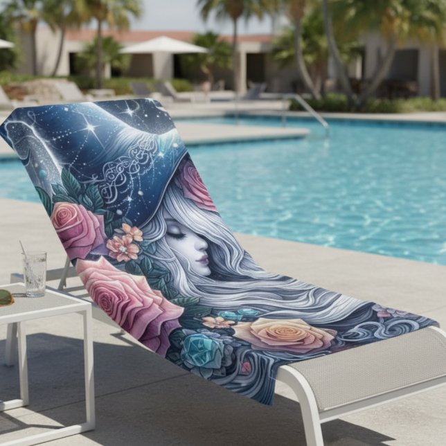 Celestial Rose Witch Dreamscape Strandtuch (Von Creator hochgeladen)