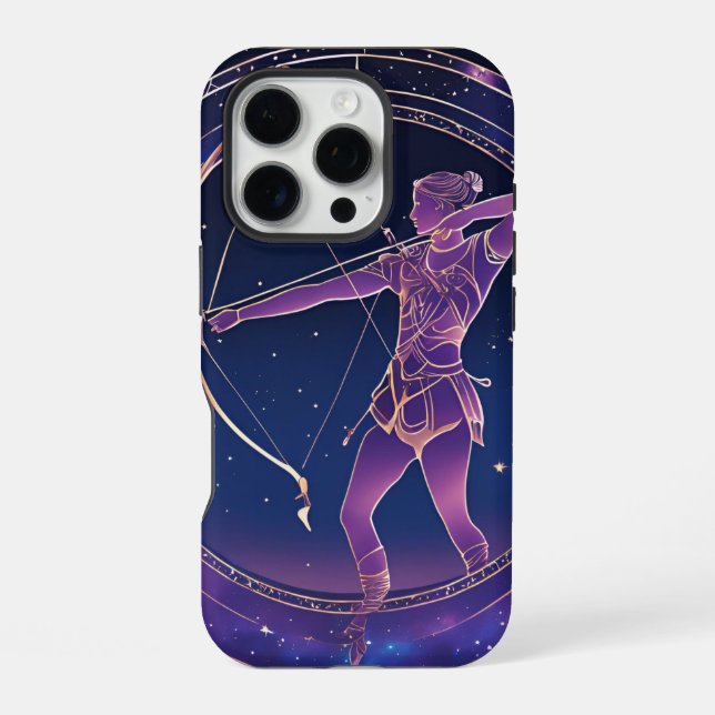 Celestial Sagittarius Zodiac Sign iPhone Hülle (Rückseite)