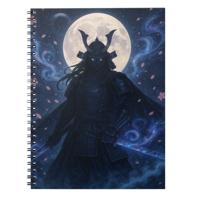 Celestial Samurai-Notebook | Anime Fantasy Warrior Notizblock (Vorderseite)