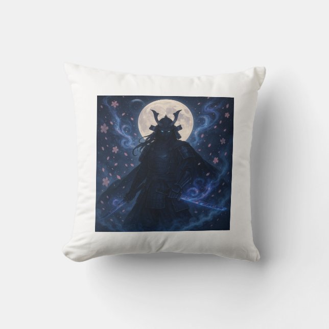 Celestial Samurai Throw Pillow | Anime Fantasy Kissen (Vorderseite)
