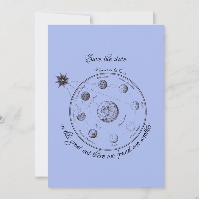 Celestial Save the Date Classic Round Sticker Einladung (Vorderseite)