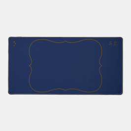 Celestial Scholar Navy Blue Desk Mat With Initials Schreibtischunterlage