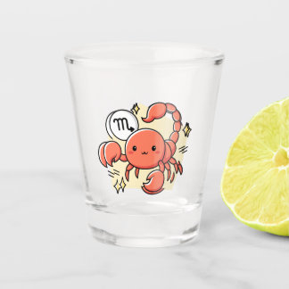 Celestial Scorpio Zodiac Chibi Line Art Gift Schnapsglas