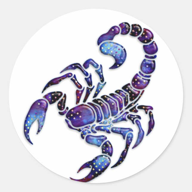 Celestial Scorpion Runder Aufkleber (Vorderseite)