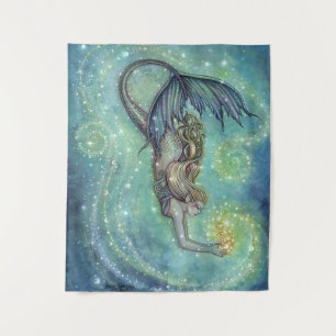 Celestial Sea Mermaid und Stars Molly Harrison Wandteppich