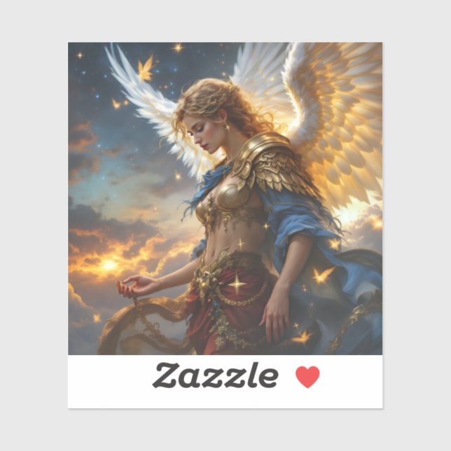 Celestial Sentinel - Engel der Morgendämmerung und Aufkleber (Blatt)