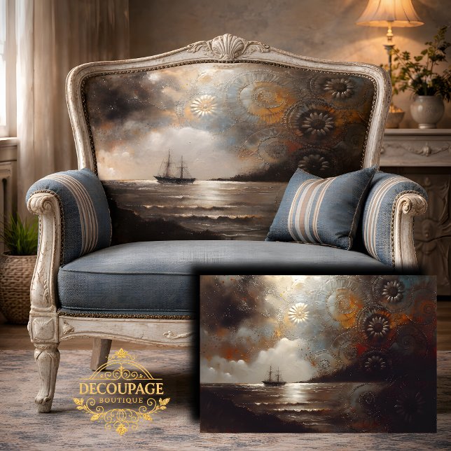Celestial Ship Journey Decoupage Seidenpapier (Celestial Ship Journey Decoupage Tissue Paper)