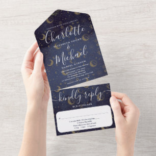 Celestial Signature Script Wedding All In One Einladung
