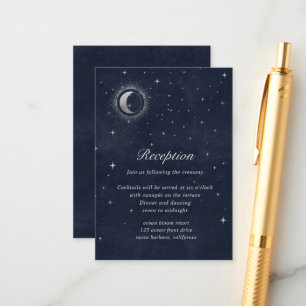 Celestial Silver Moon Empfang Umschließungskarte Begleitkarte