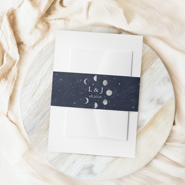 Celestial Silver Moon Phases Wedding Bly Band (Von Creator hochgeladen)