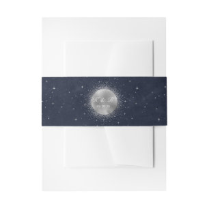 Celestial Silver Moon Wedding Bly Band