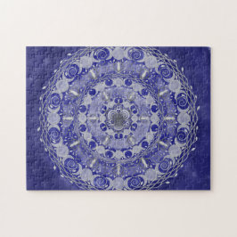 Celestial Silver Triple Moon Goddess Mandala Puzzle