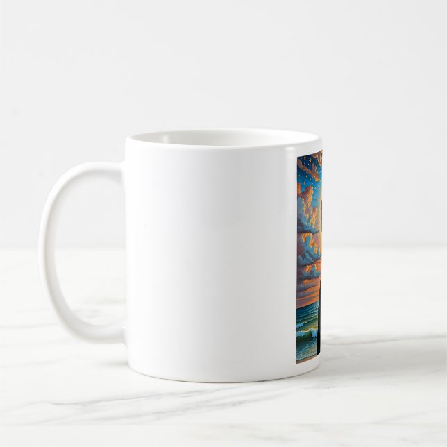 Celestial Skeleton Sunset Art Shirt Kaffeetasse (Links)
