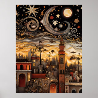 Celestial Sky Boho Poster