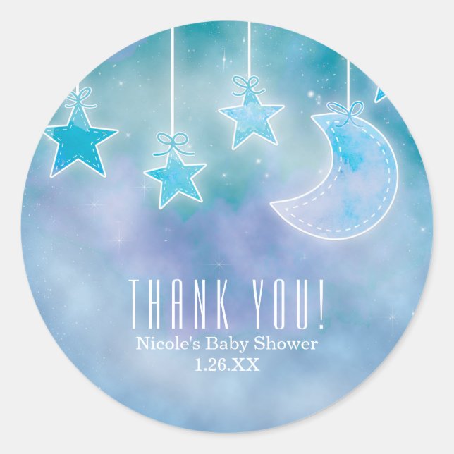 Celestial Sky Galaxy Baby Shower Fevor Stickers (Vorderseite)