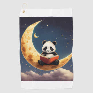 Celestial Snooze: Sleepy Moon Sticker T-Shirt Golfhandtuch