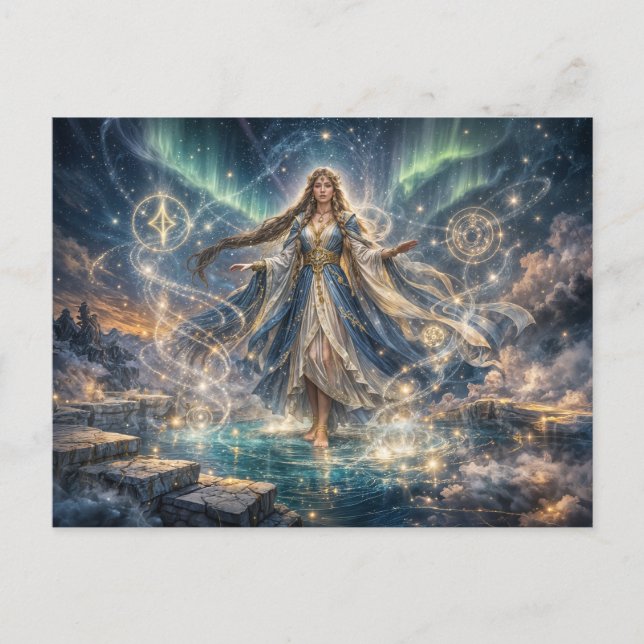 Celestial Sorceress Fantasy Postcard Postkarte (Vorderseite)