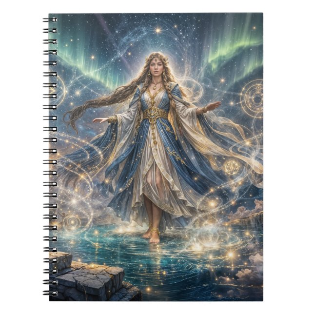 Celestial Sorceress Notebook – Mystical Blue Notizblock (Vorderseite)