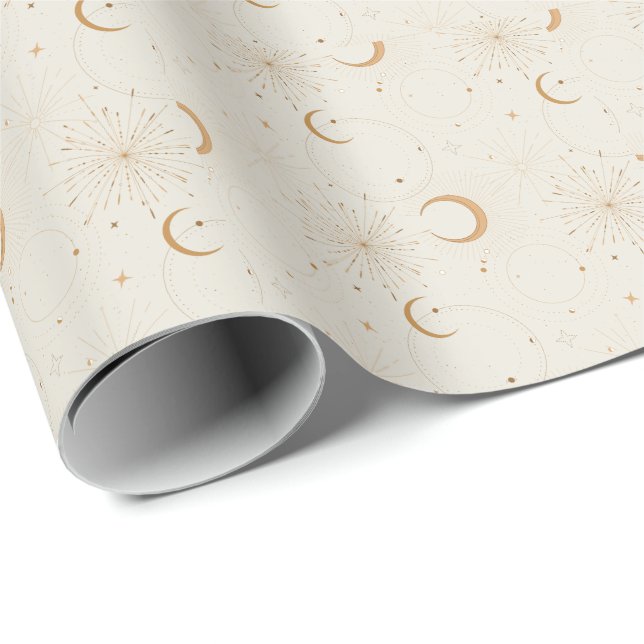 Celestial space light star moon universe fabrics geschenkpapier (Rolleneckpunkt)